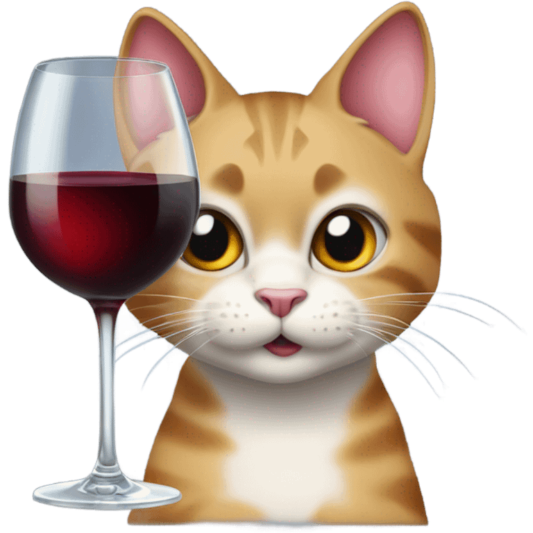 cat drinking wine emoji