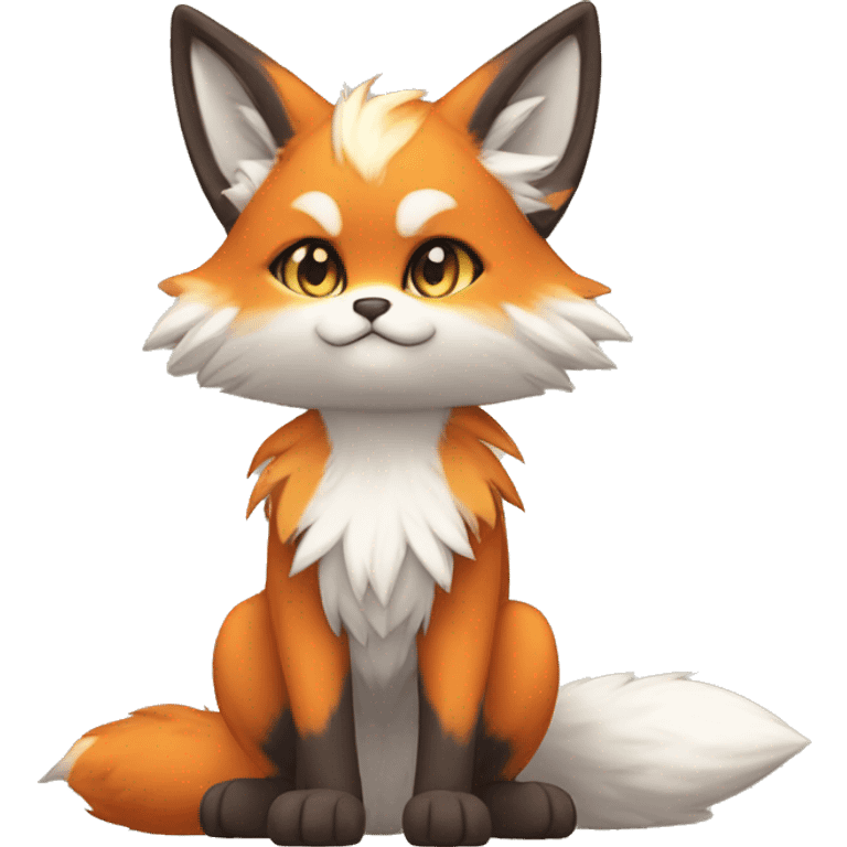 a anthro fur-sona chibi-style cat-fox-Fakémon-hybrid full body emoji