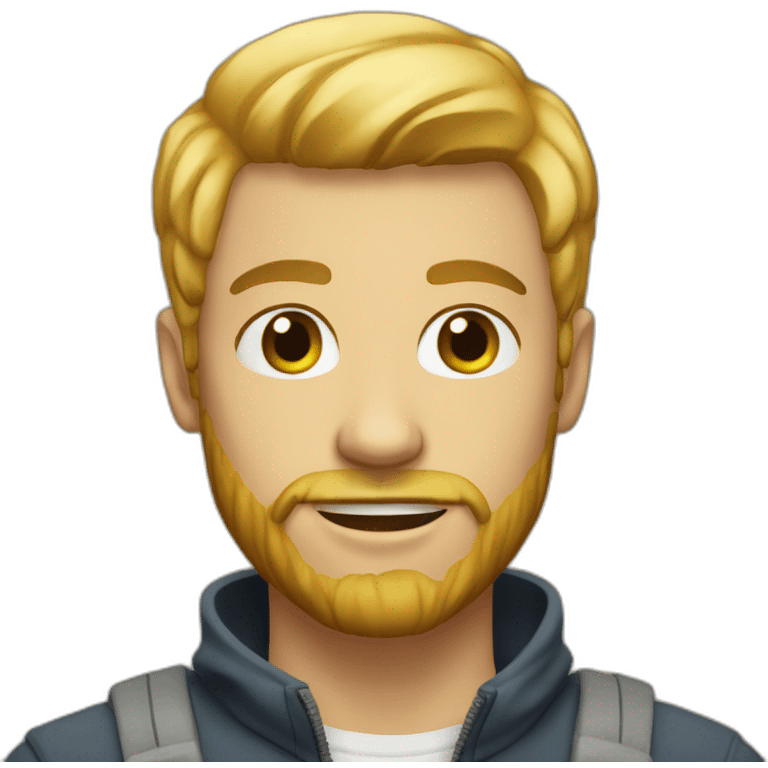 blonde 25 year old man with a face beard emoji