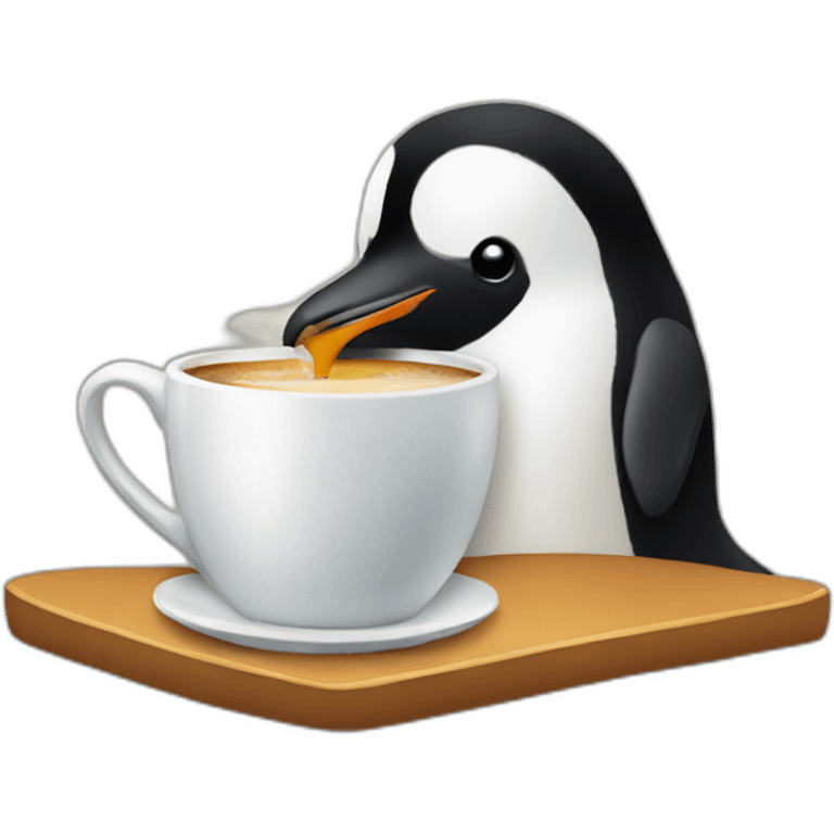 penguin drinking coffee emoji