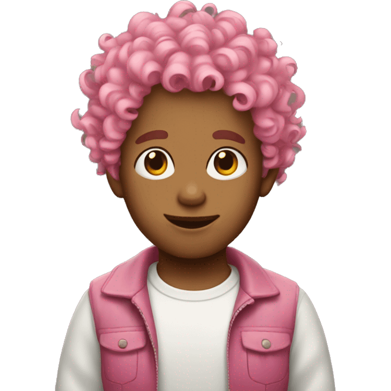 pink curly hair boy emoji