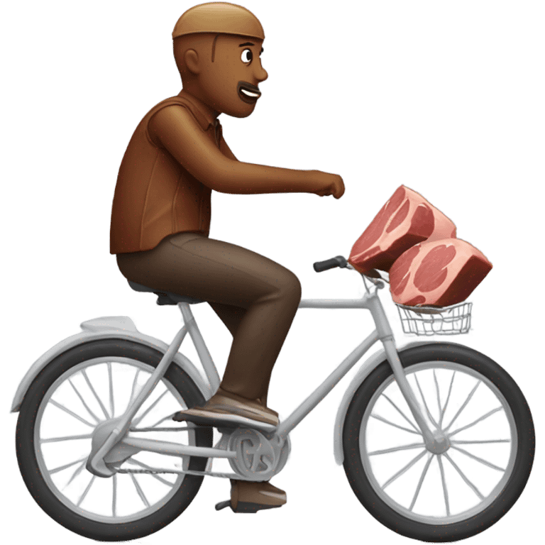 meat riding a bike emoji