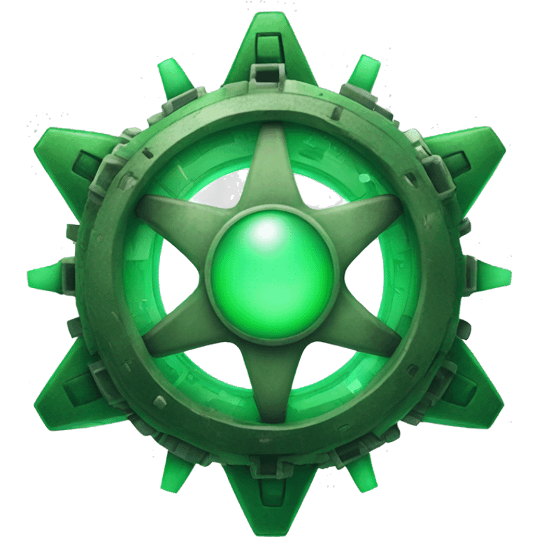 green mechanical orb with green star in middle emoji