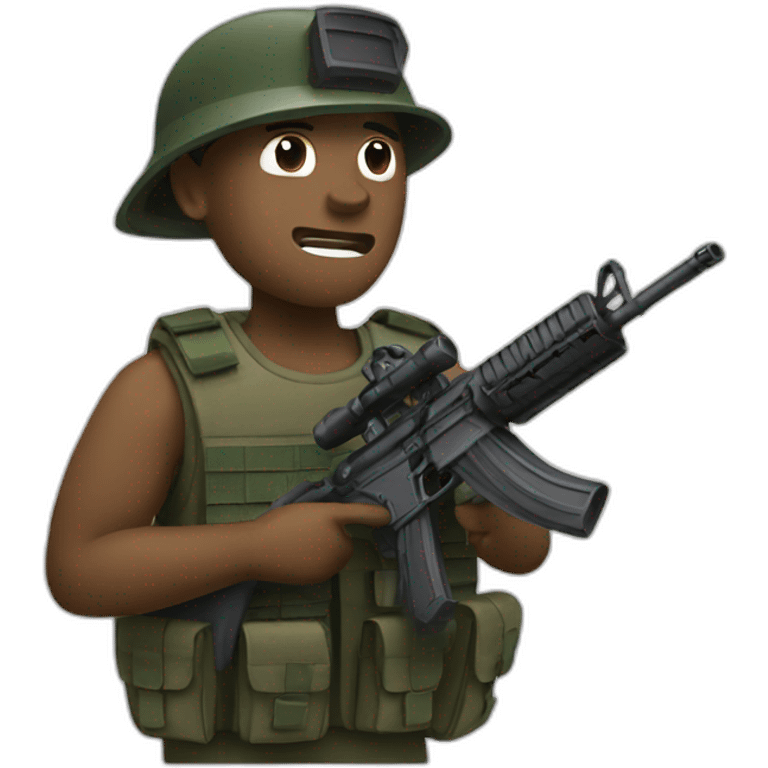 marine with a microphone and a rifle emoji