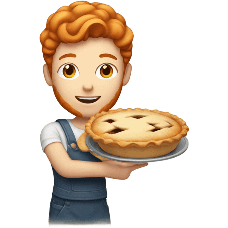 Ginger person with pie emoji