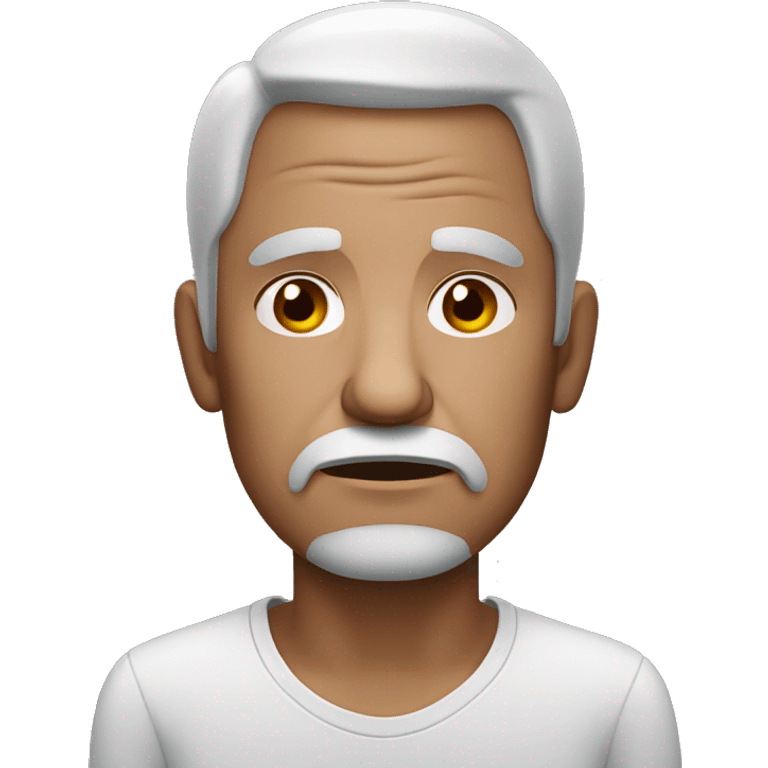 sad old man with edium brow tone skin emoji