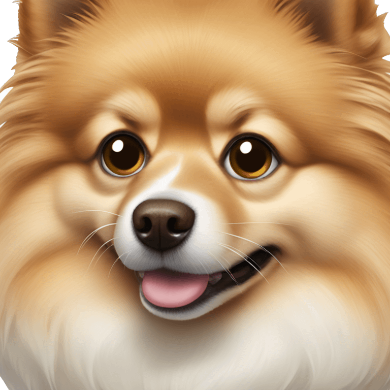 pomeranian white and brown spot around his left eye emoji