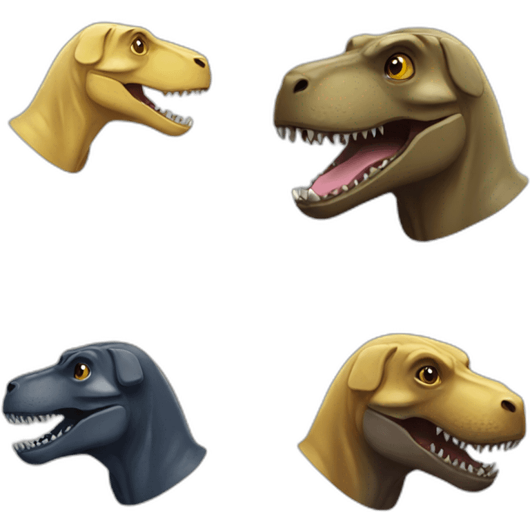 t-rex with labrador head emoji