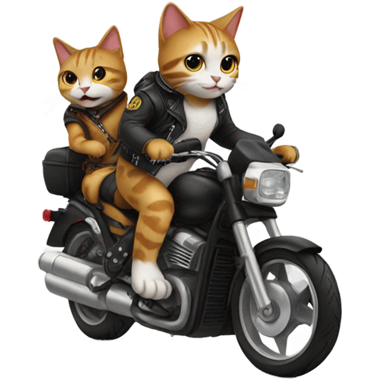 Cats riding motor emoji