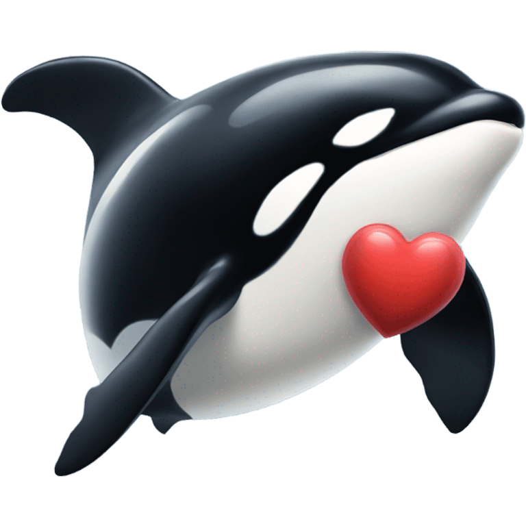 Orca holding a love heart  emoji