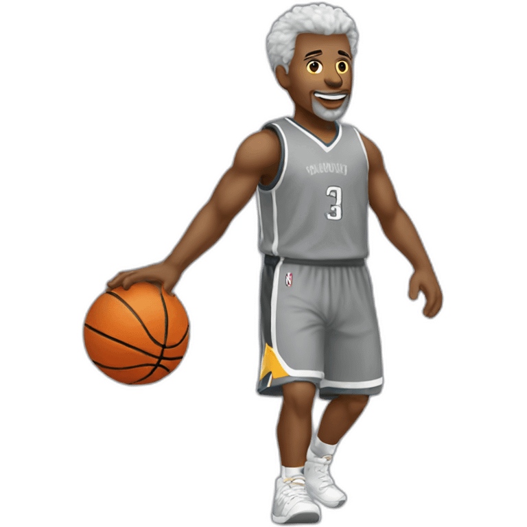 greyhaircutchicken play basketball emoji