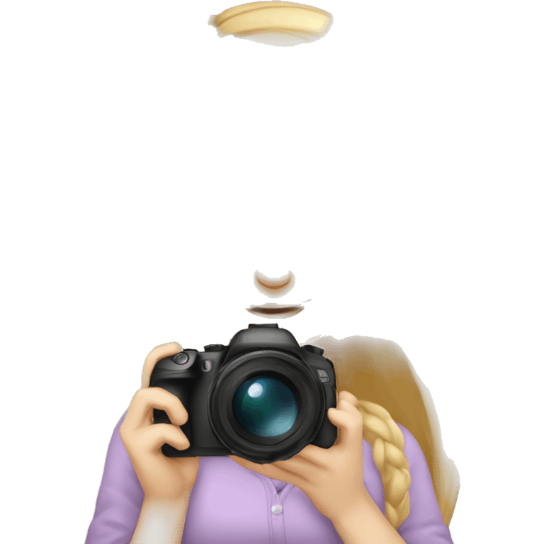 European light hair Female photographer taking a picture light skinned long hair emoji