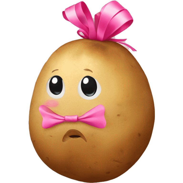 Potato with pink bow emoji