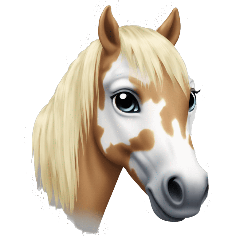 appaloosa horse with long blonde mane  emoji