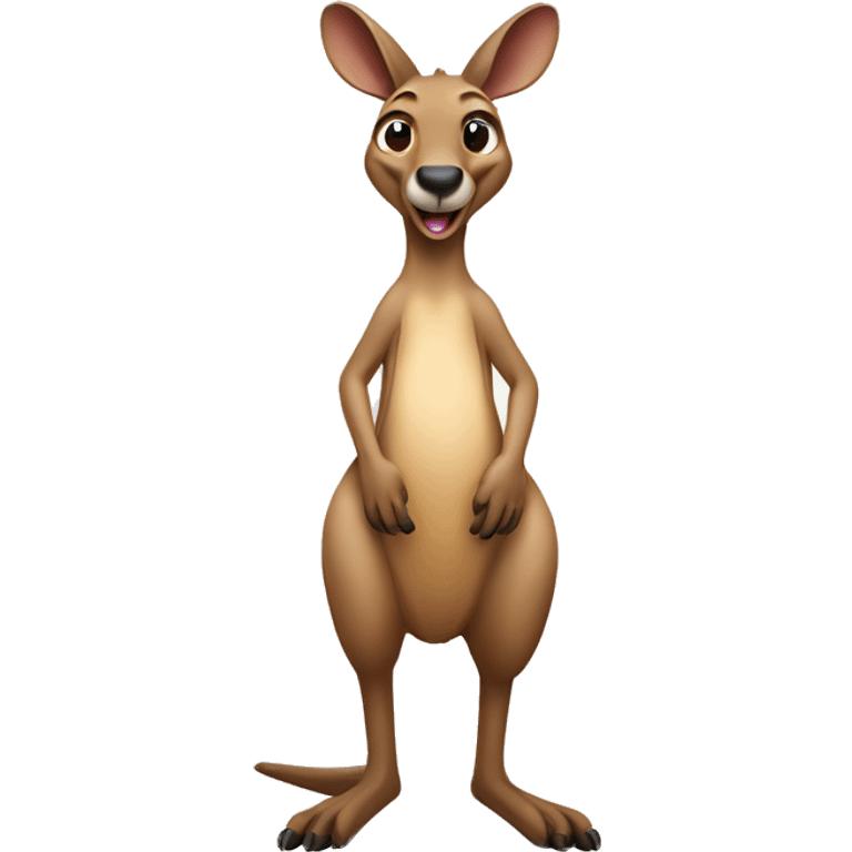 kangaroo full body winking emoji