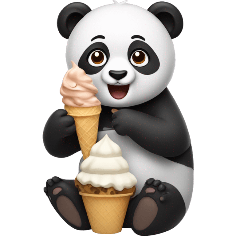 Panda eating ice cream emoji