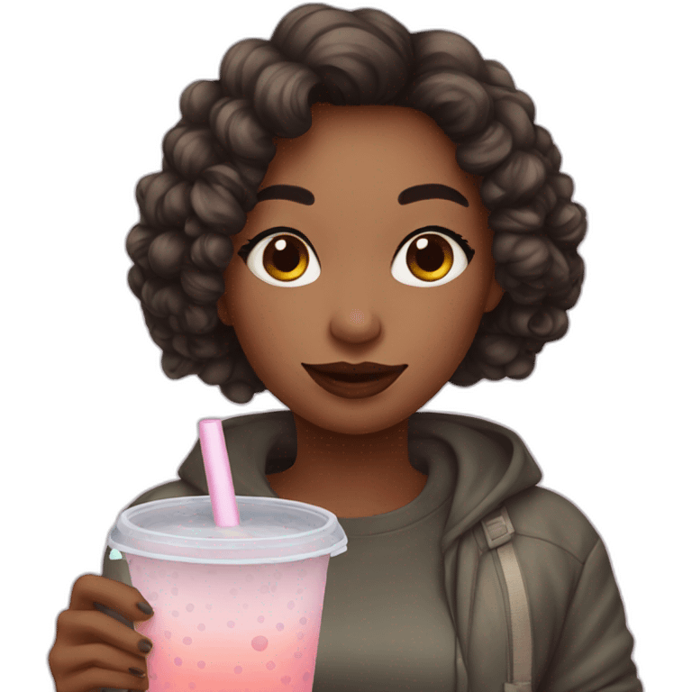 girl with bubble tea emoji