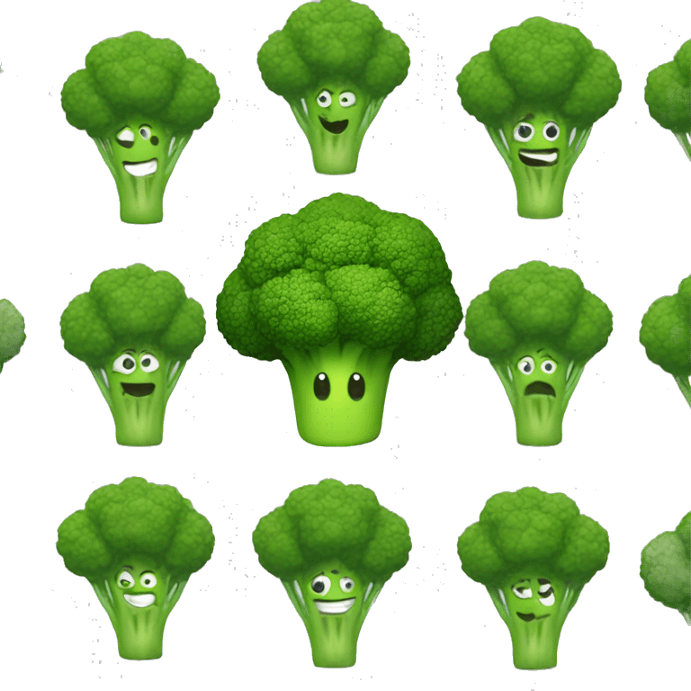 Broccoli as a man in superhero suit emoji