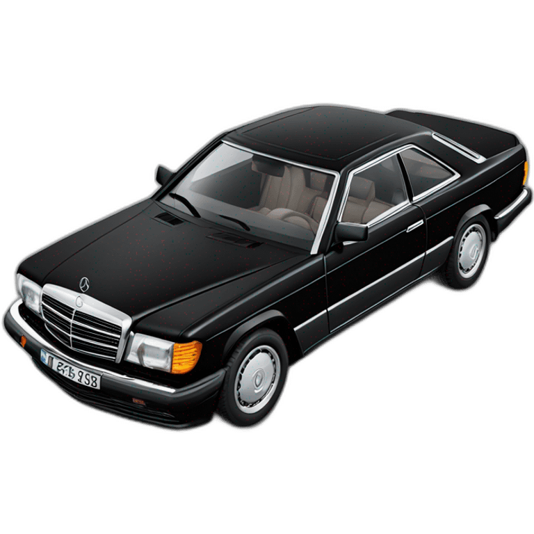 Black Mercedes w126 560 SEC AMG coupe emoji