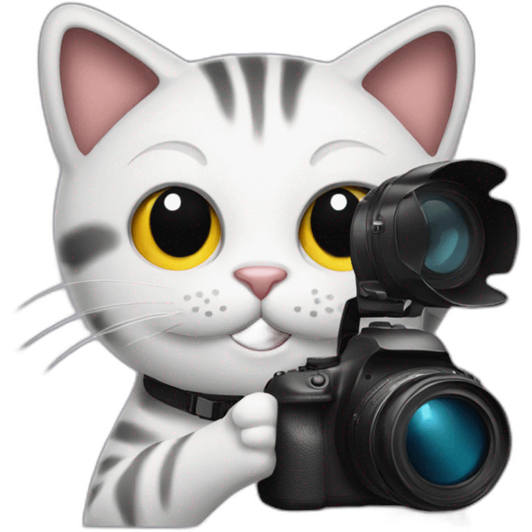 happy Cat Holding dslr emoji