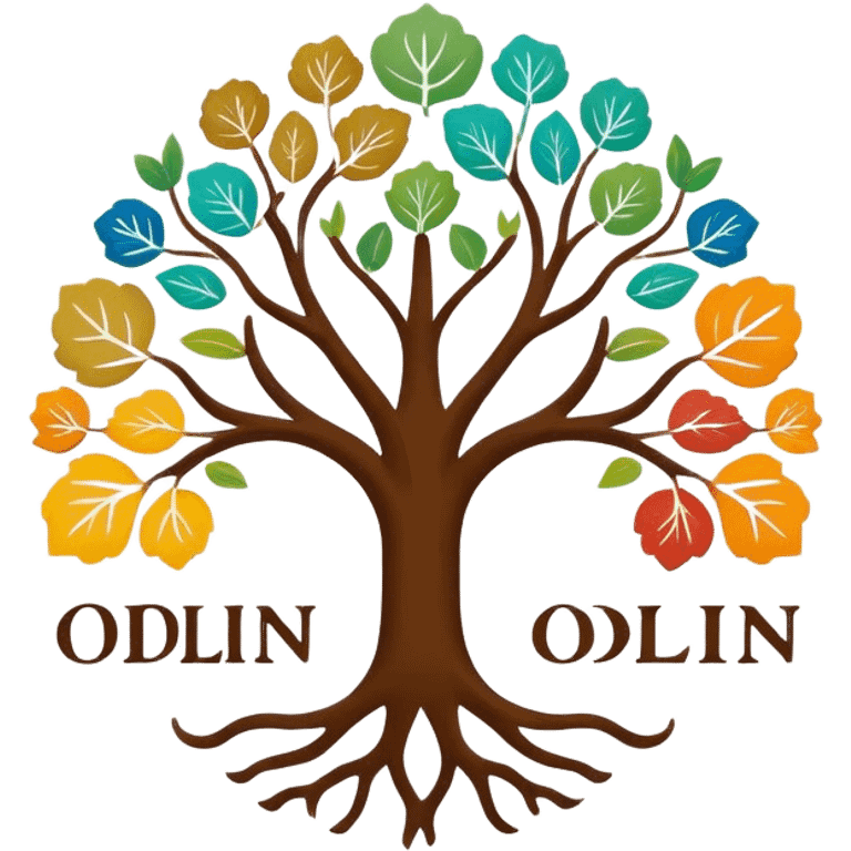 created an intricate but manly looking family genealogy logo including the name Odlin and name Genealogy while using multiple colors in the logo emoji