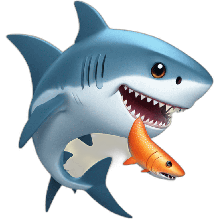 Shark eating a fish emoji