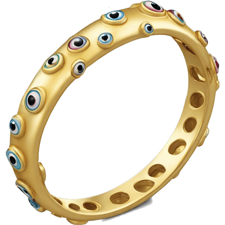 very thin gold bangle ring studded with eyeballs emoji