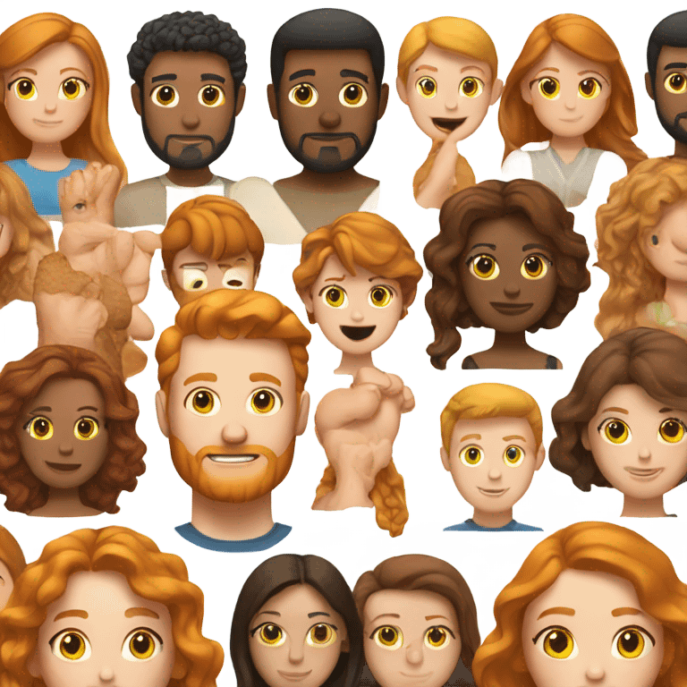 Ginger man and a brunette woman emoji