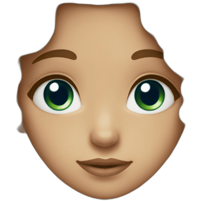 girl with chestnut brown curly and green blue eyes emoji