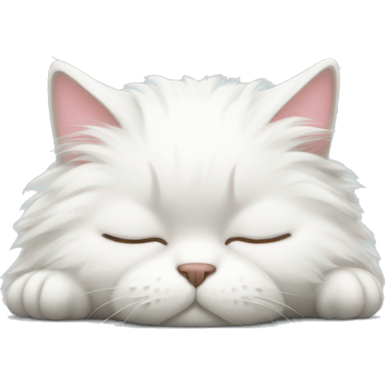 sleeping white fluffy cat emoji