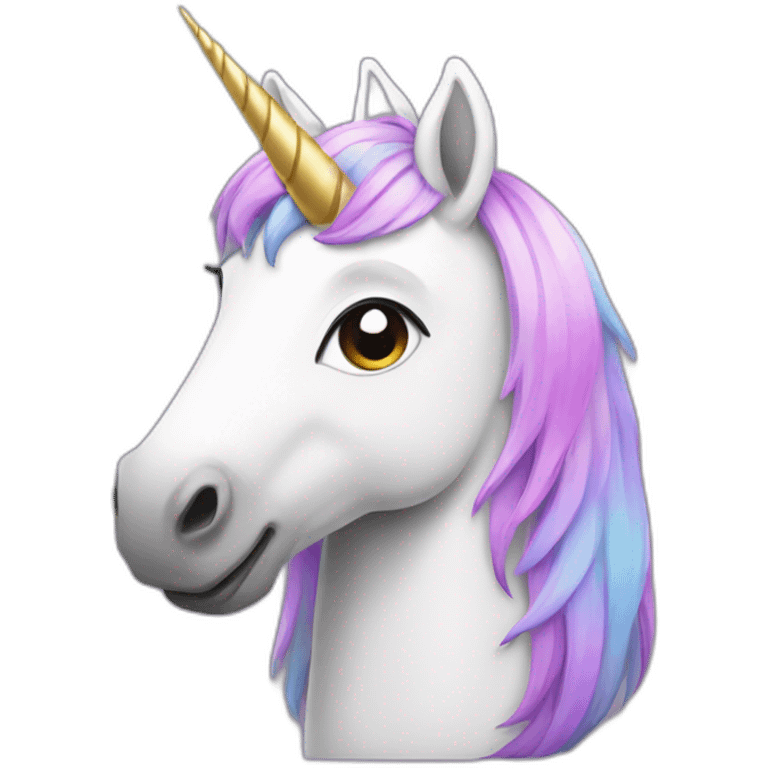 Cartoon unicorn shows class emoji