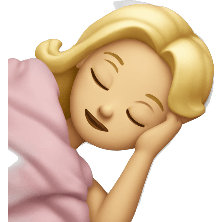 Blond girl sleeping in bed  emoji