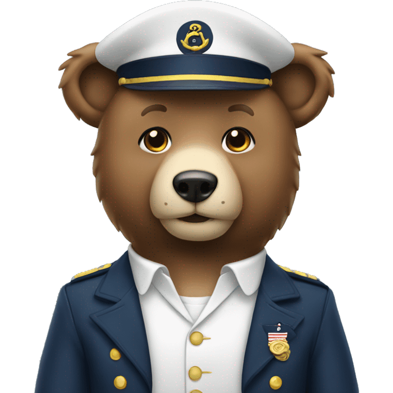 Saluting bear in sailor uniform emoji