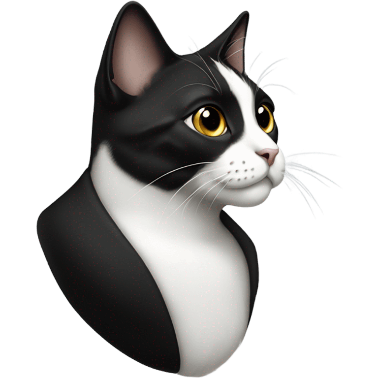 tuxedo cat side view emoji