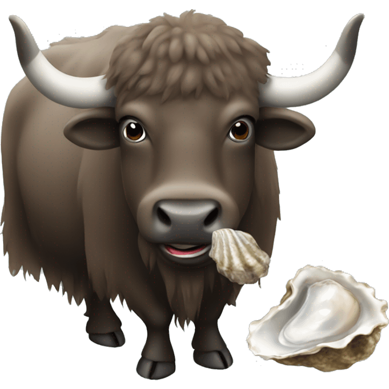 yak eating an oyster emoji