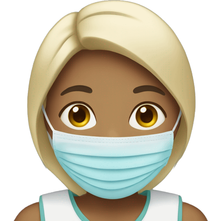 A girl wearing a face mask emoji