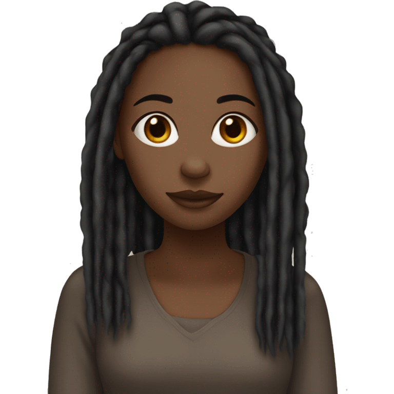 black girl with brown eyes and black dreads emoji