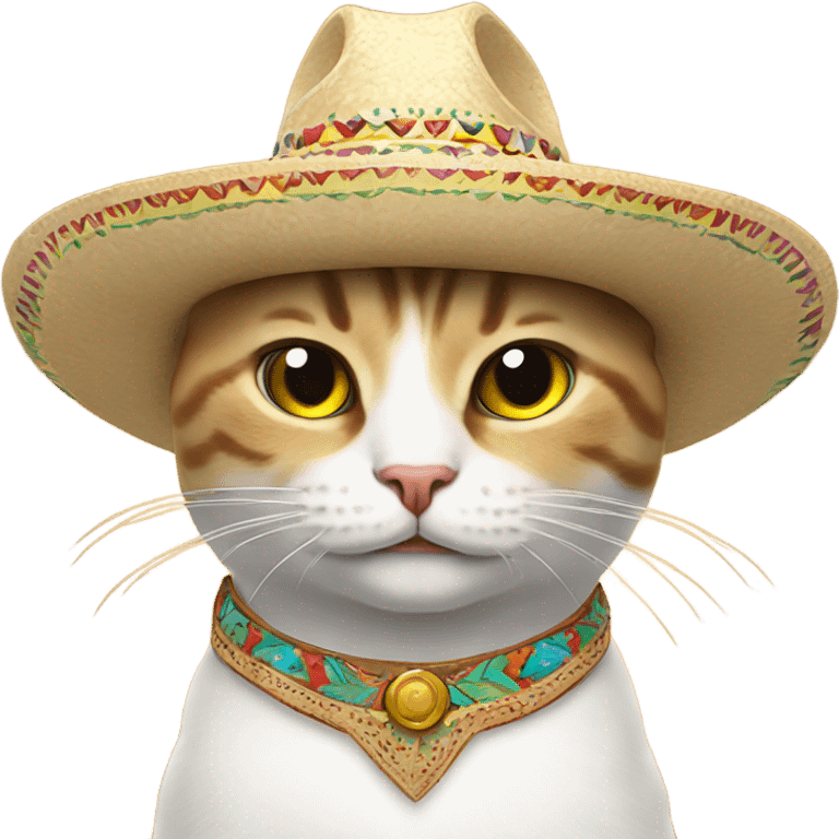 Cat wearing a sombrero ￼￼ emoji