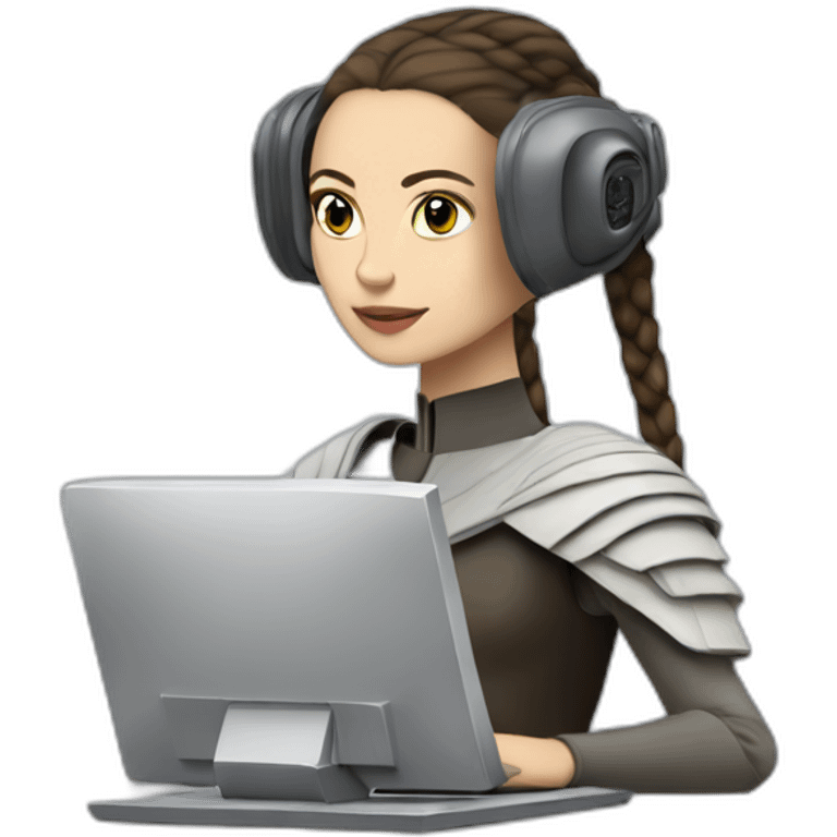 Padme with computer emoji