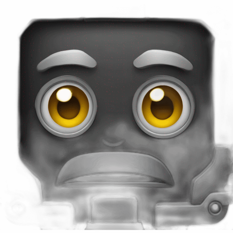 cute matte black robot face emoji