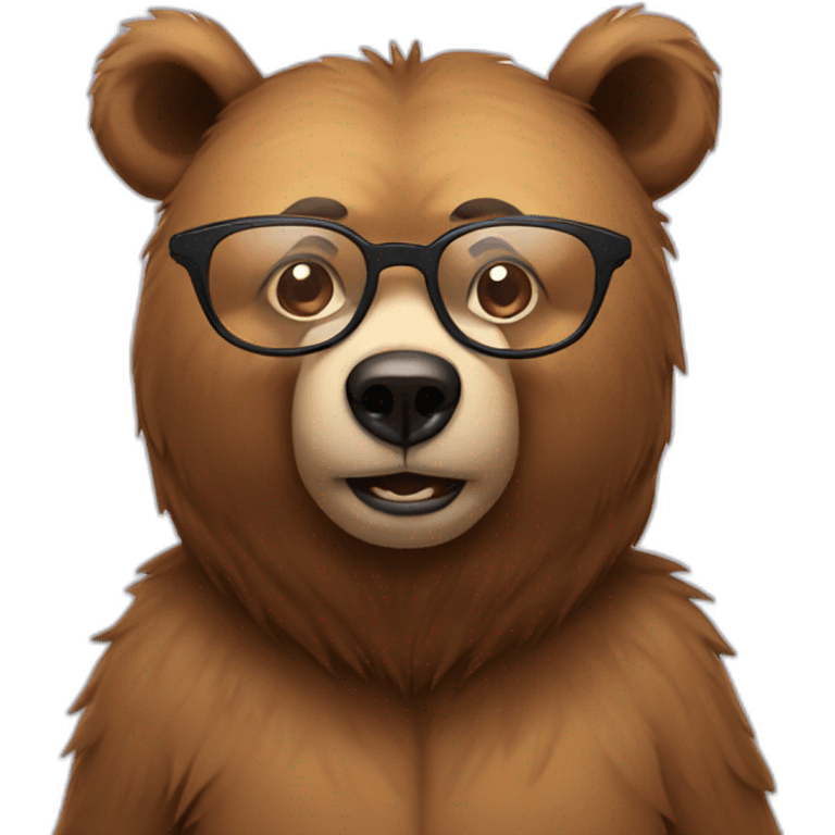 bear with glasses emoji