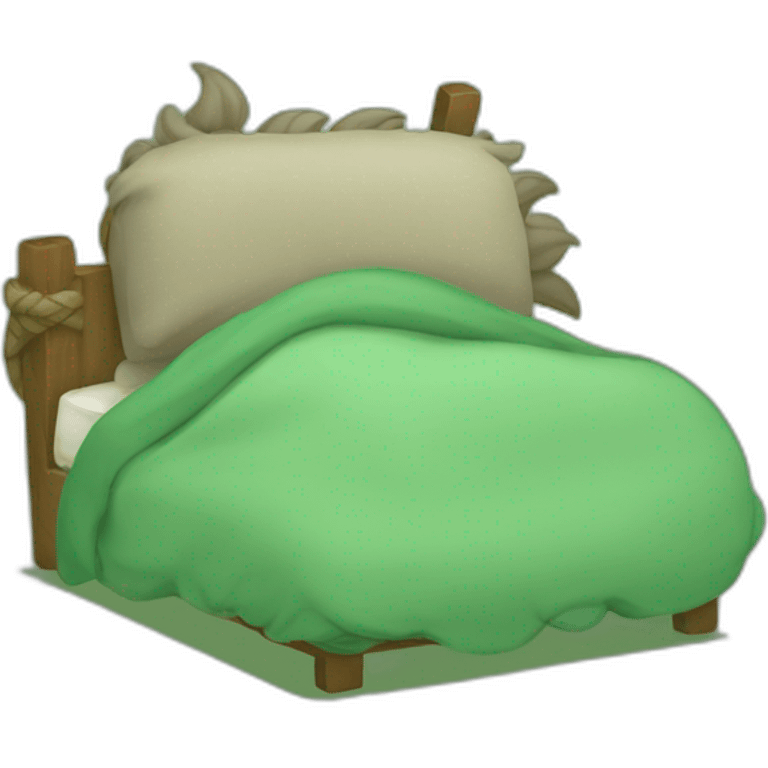 green haired viking sleeping emoji