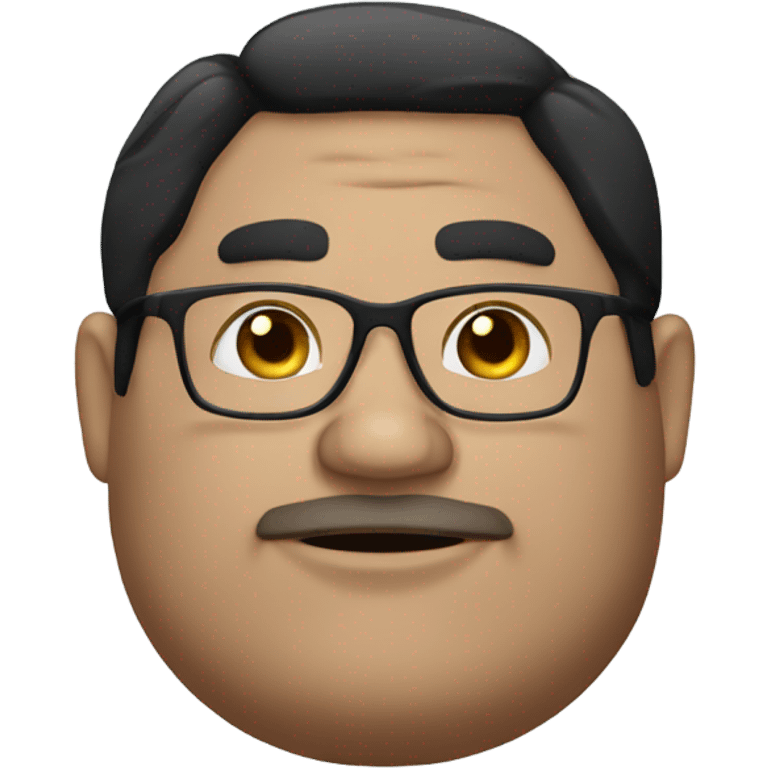 fat man with black hair and glasses emoji