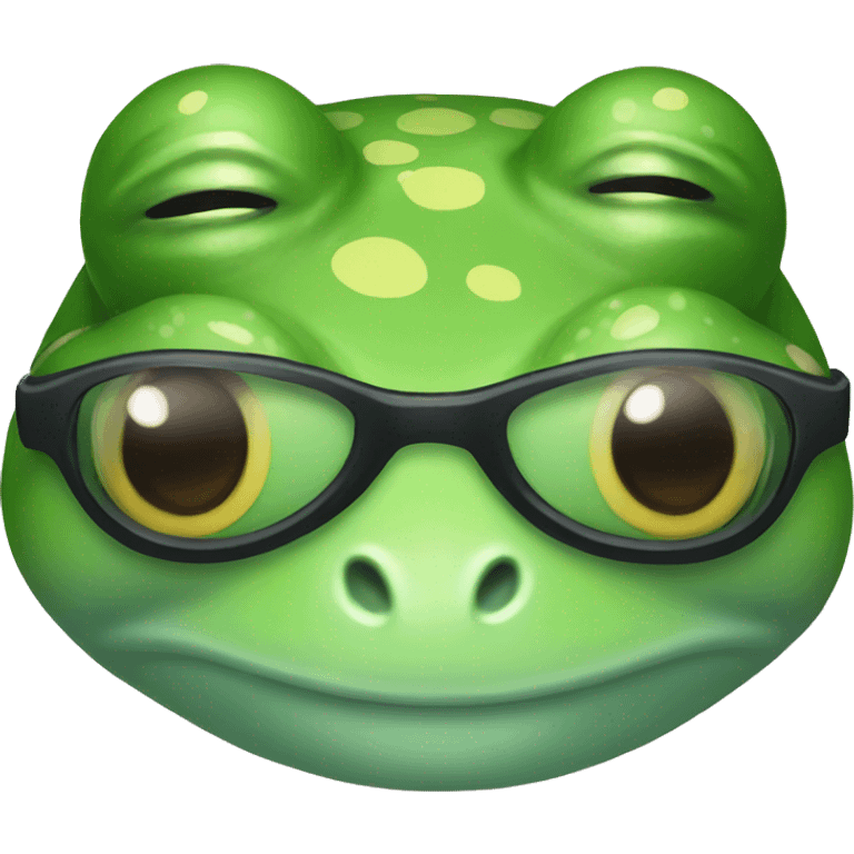 Frog that looks like nerd  emoji