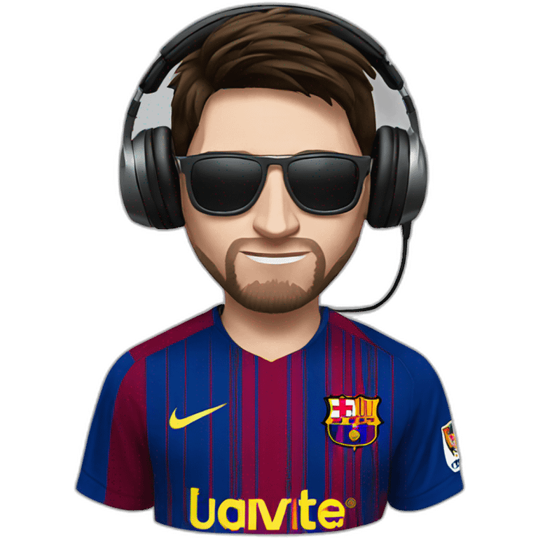 lionel messi wearing headphone emoji