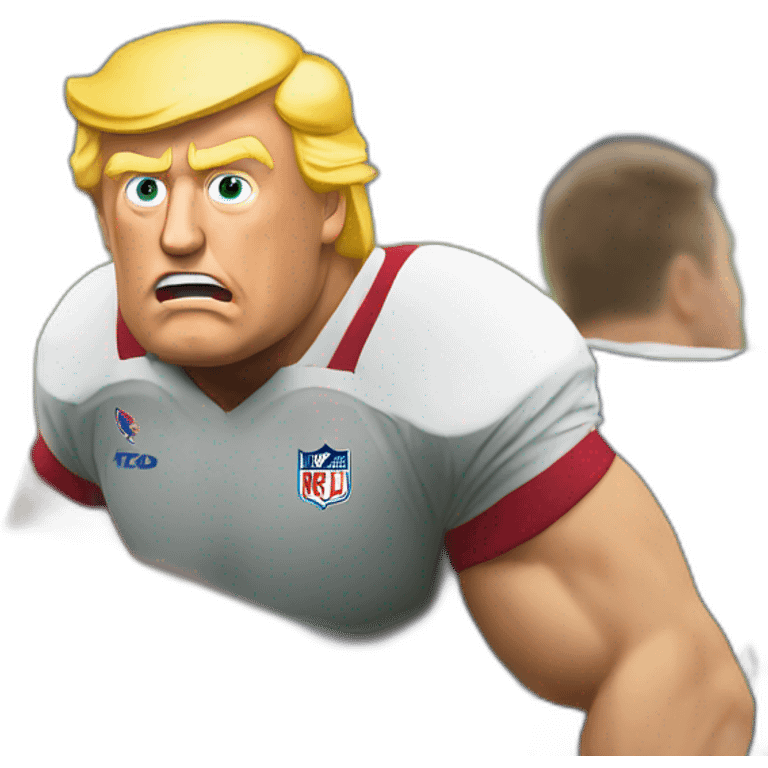 Donald Trump en train de faire du rugby emoji