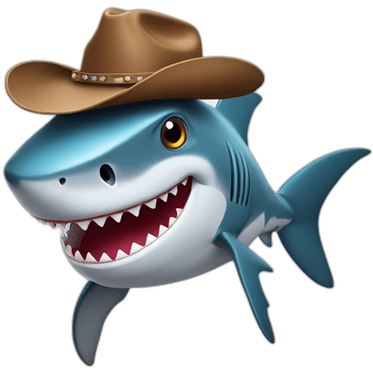 Shark in cowboy hat emoji