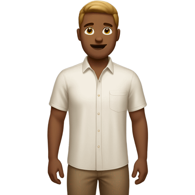 white shirt guy with soft brown shirt emoji