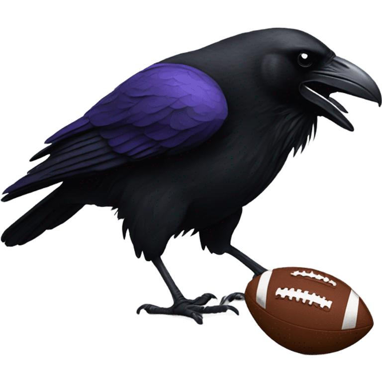 Raven eating a football emoji