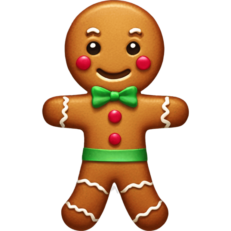 Gingerbread man with bow emoji